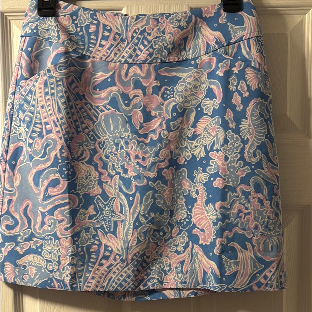 Blue and Pink Patterned Women's Skirt